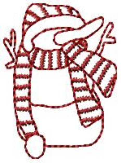 Picture of Redwork Snowman Machine Embroidery Design