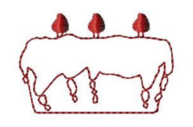 Picture of Redwork Bithday Cake Machine Embroidery Design