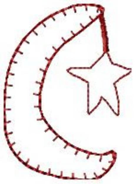 Picture of Redwork Moon Machine Embroidery Design