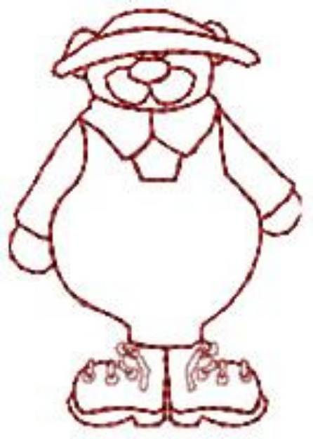 Picture of Redwork Bear Machine Embroidery Design