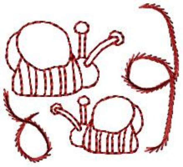 Picture of Redwork Bees Machine Embroidery Design