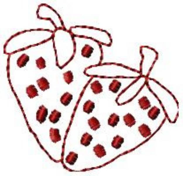 Picture of Redwork Strawberries Machine Embroidery Design