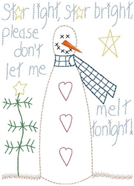 Picture of Dont Let Me Melt Tonight Snowman Machine Embroidery Design