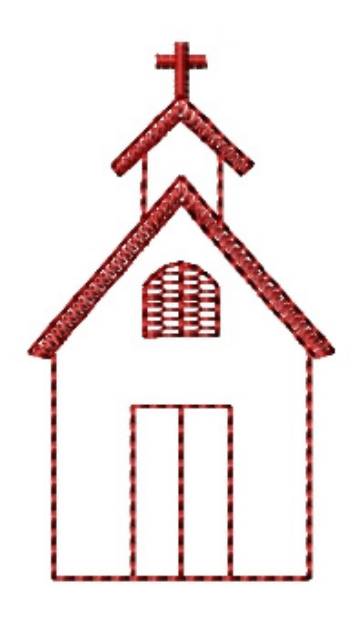 Picture of Redwork Church Machine Embroidery Design
