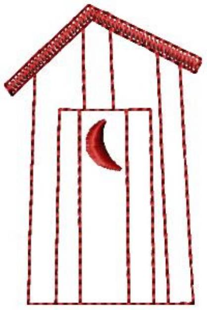 Picture of Redwork Outhouse Machine Embroidery Design