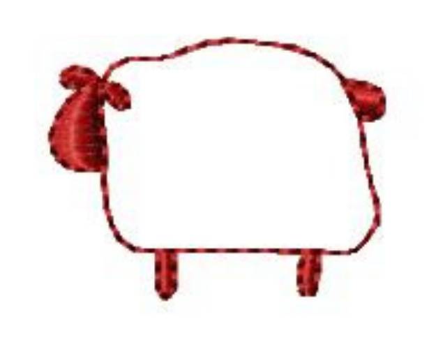 Picture of Redwork Sheep Machine Embroidery Design