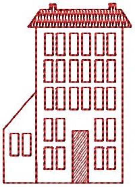 Picture of Tall Saltbox House Machine Embroidery Design
