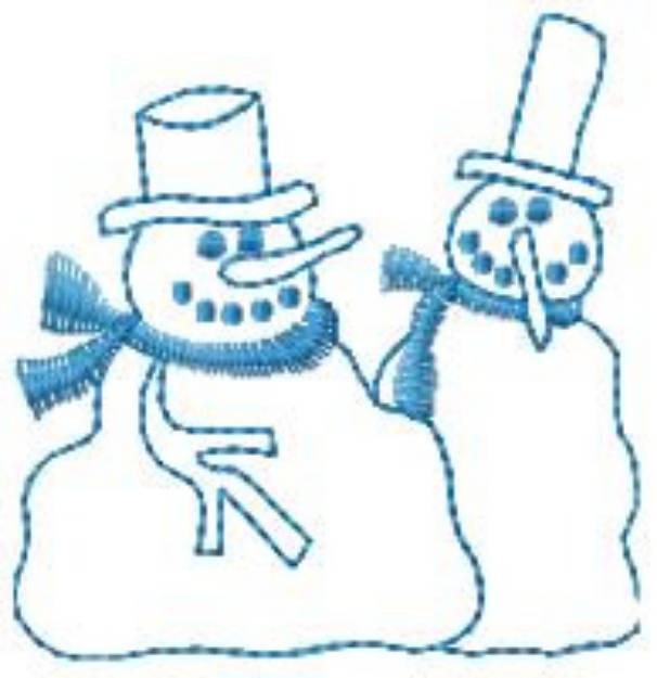 Picture of Snowmen Friends Machine Embroidery Design