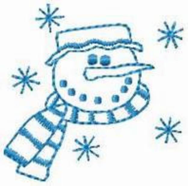 Picture of Frosty In Scarf Machine Embroidery Design