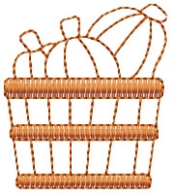 Picture of Pumpkins In Basket Machine Embroidery Design