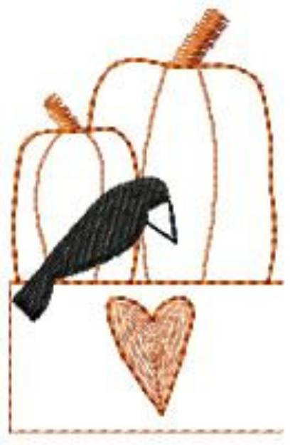 Picture of Pumpkins With Crow Machine Embroidery Design