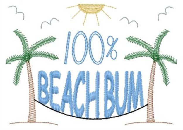 Picture of 100% Beach Bum Machine Embroidery Design