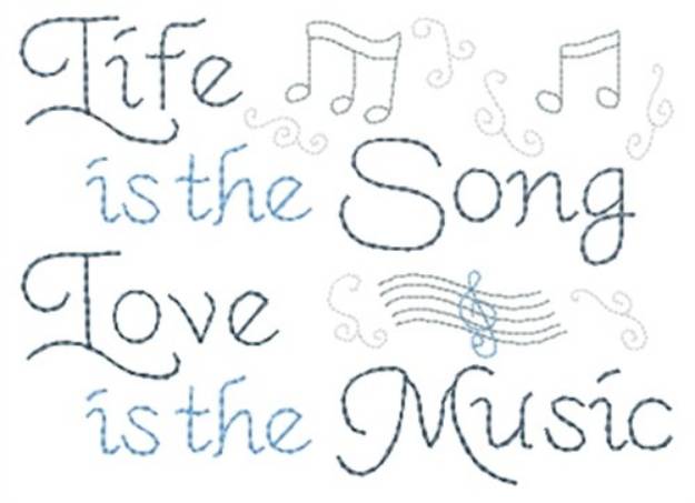 Picture of Life Is Song Machine Embroidery Design