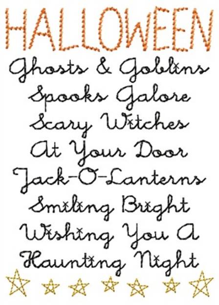 Picture of Halloween Poem Machine Embroidery Design