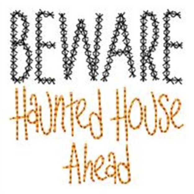 Picture of Haunted House Ahead Machine Embroidery Design