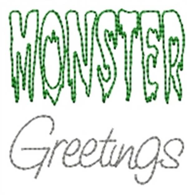 Picture of Monster Greetings Machine Embroidery Design