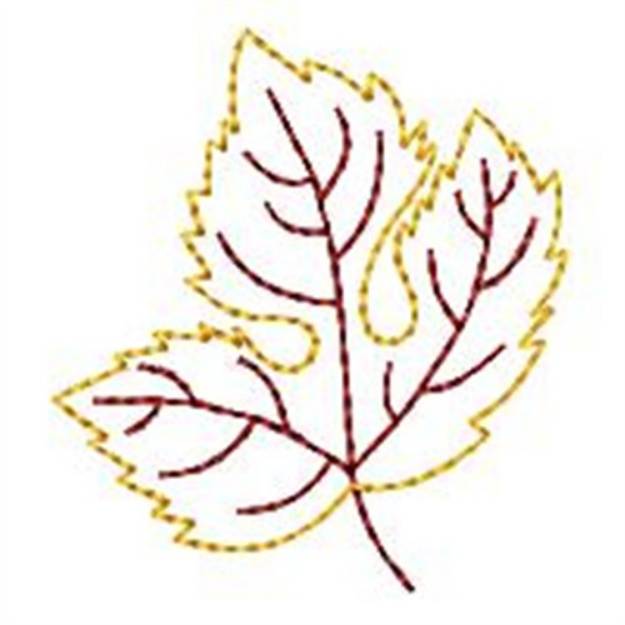 Picture of Redwork Leaf Machine Embroidery Design