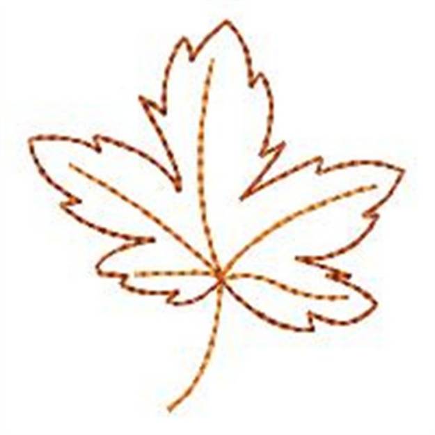 Picture of Fall Leaf Redwork Machine Embroidery Design