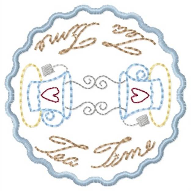 Picture of 4 Inch Tea Time Mat Machine Embroidery Design