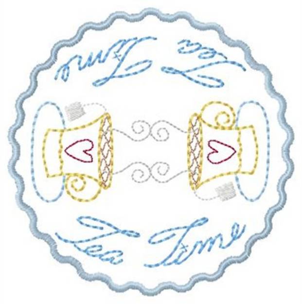 Picture of 5 Inch Tea Time Mat Machine Embroidery Design