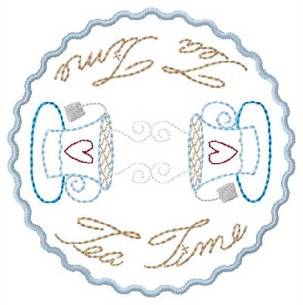 Picture of 6 inch Tea Time Mat Machine Embroidery Design