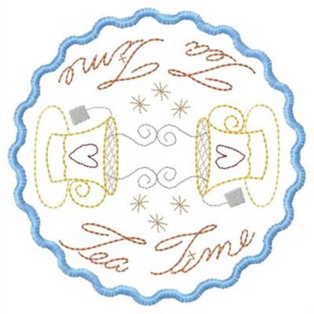 Picture of 7 Inch Tea Time Mat Machine Embroidery Design