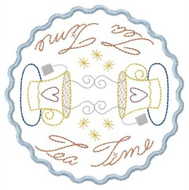 Picture of 8 Inch Tea Time Mat Machine Embroidery Design