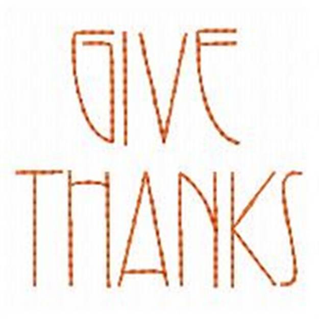 Picture of Redwork Give Thanks Machine Embroidery Design