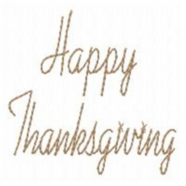 Picture of Redwork Happy Thanksgiving Machine Embroidery Design