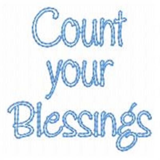 Picture of Redwork Count Your Blessings Machine Embroidery Design