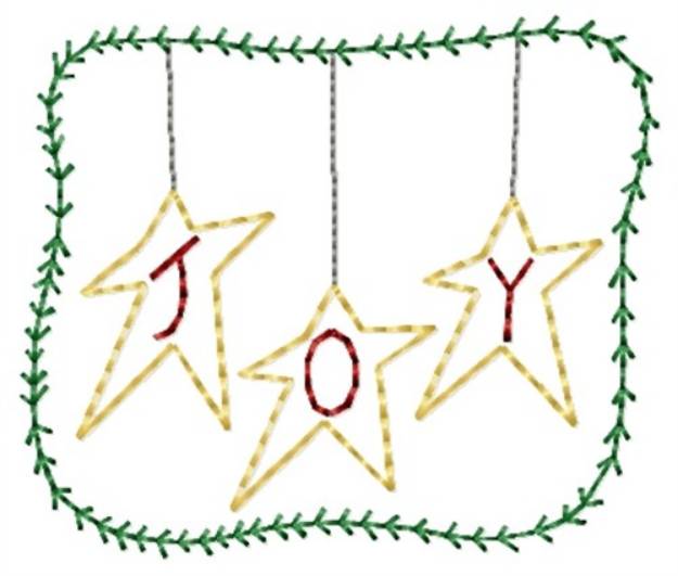 Picture of Joy Stars Wreath Machine Embroidery Design