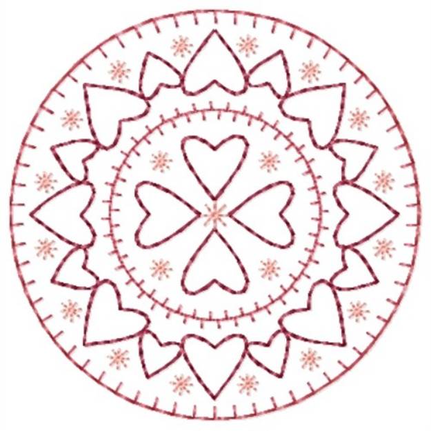 Picture of Heart Candle Mat Machine Embroidery Design