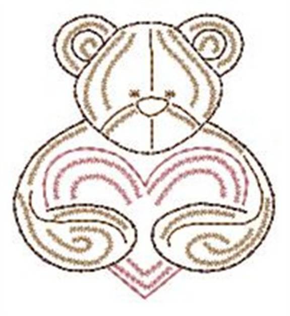 Picture of Heart Teddy Machine Embroidery Design