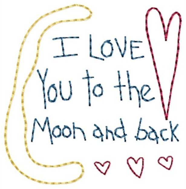 Picture of The Moon & Back Machine Embroidery Design