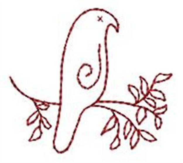 Picture of Crow On Branch Machine Embroidery Design