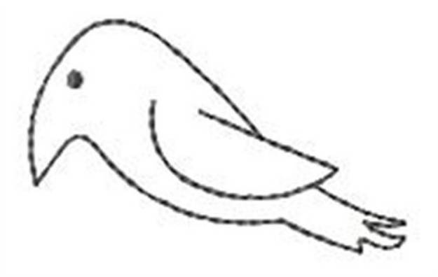 Picture of Leaning Redwork Crow Machine Embroidery Design