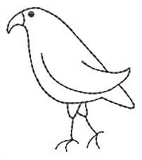 Picture of Redwork Crow Walking Machine Embroidery Design