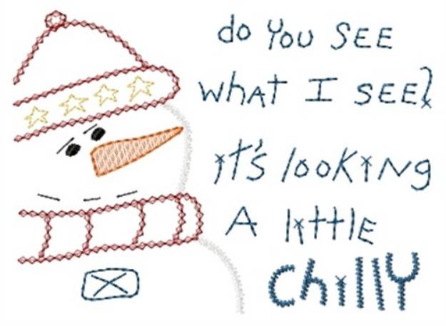 Picture of Chilly Snowman Machine Embroidery Design