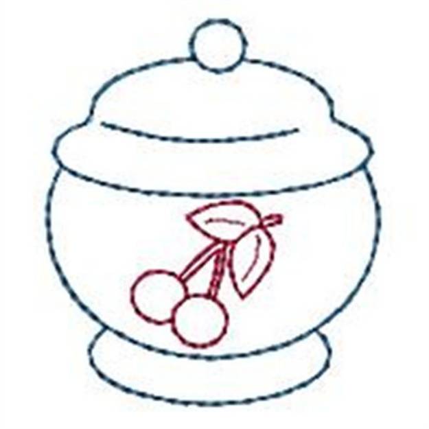 Picture of Cherry Sugar Dish Machine Embroidery Design