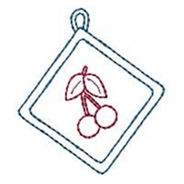 Picture of Cherry Potholder Machine Embroidery Design