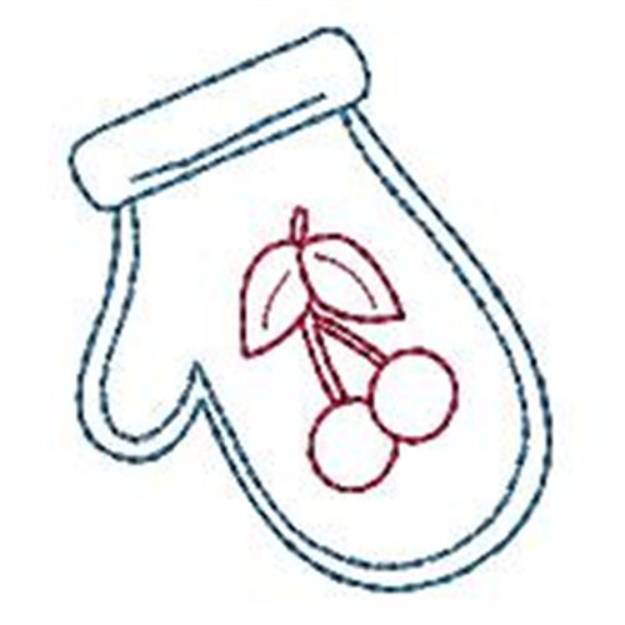 Picture of Cherry Oven Mitt Machine Embroidery Design