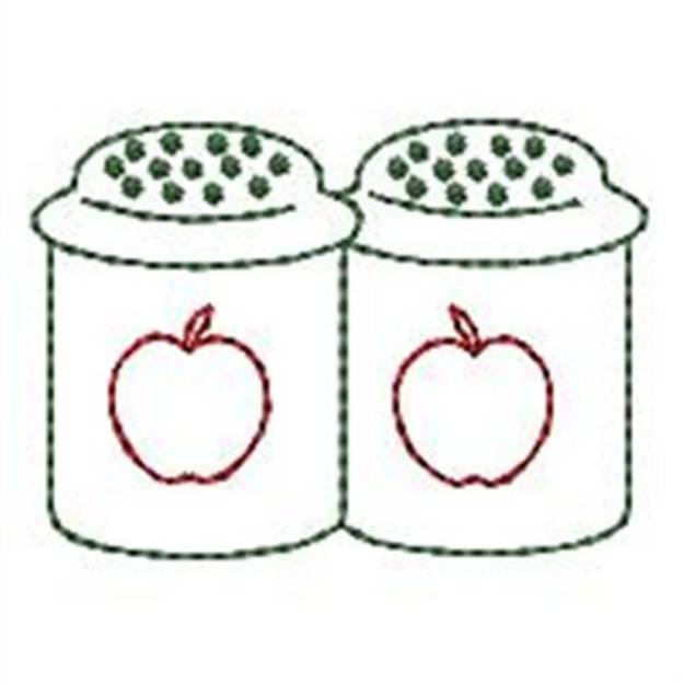 Picture of Apple Salt & Pepper Machine Embroidery Design