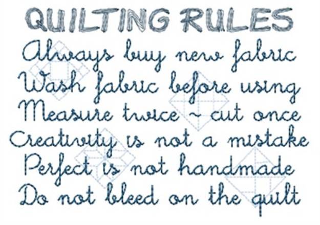 Picture of Quilting Rules Machine Embroidery Design