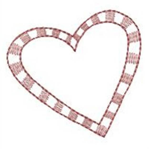 Picture of Checkered Heart Machine Embroidery Design