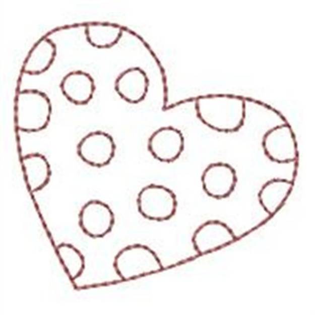 Picture of Polka Dot Heart Machine Embroidery Design