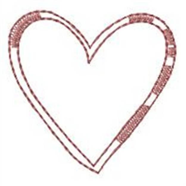 Picture of Outline Heart Redwork Machine Embroidery Design