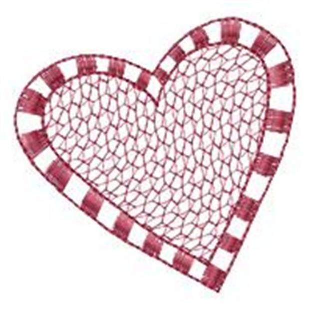 Picture of Checkered Heart Machine Embroidery Design