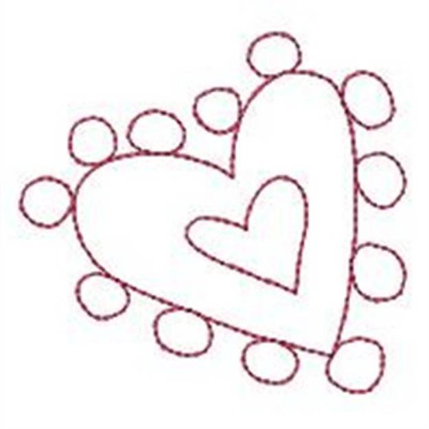 Picture of Bubble Heart Machine Embroidery Design