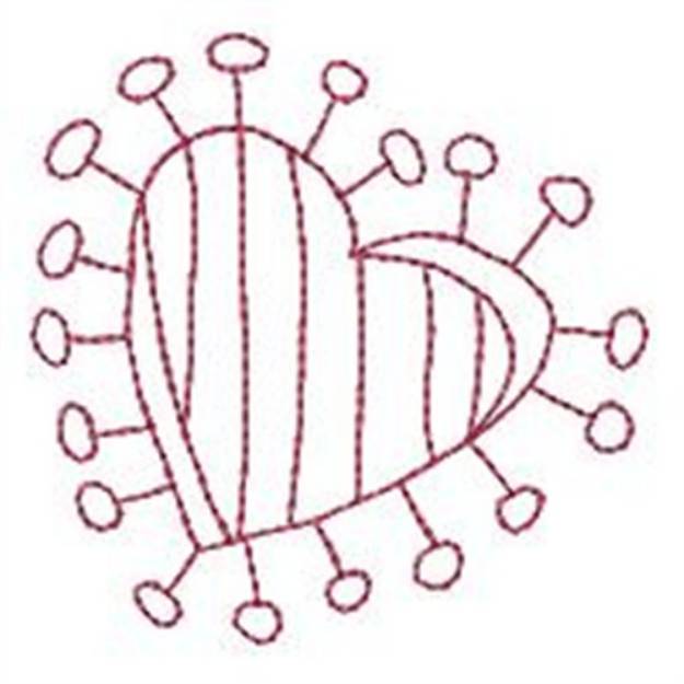 Picture of Stripe Antenna Heart Machine Embroidery Design