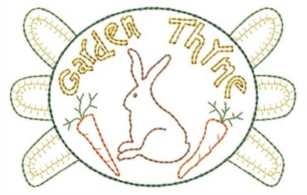 Picture of Garden Thyme Rabbit Machine Embroidery Design
